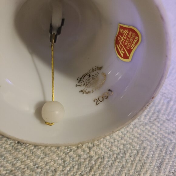 Lefton hand painted Christmas holiday bell with cardinal and holly - Picture 8 of 9